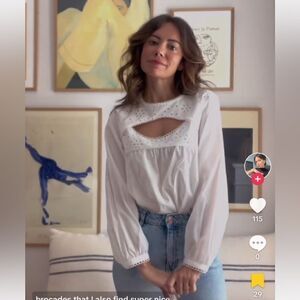 ZARA CUTOUT WHITE BLOUSE